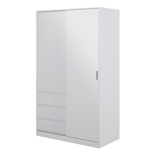 Nakou High Gloss Wardrobe With 1 Sliding Door In White