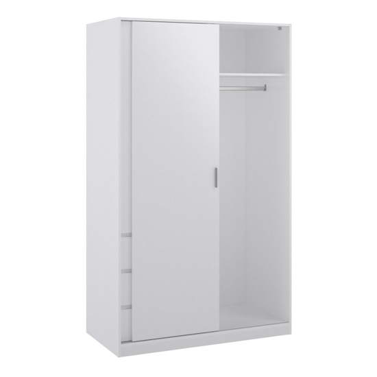 Nakou High Gloss Wardrobe With 1 Sliding Door In White