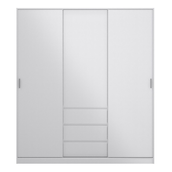 Nakou High Gloss Wardrobe With 2 Sliding Doors In White