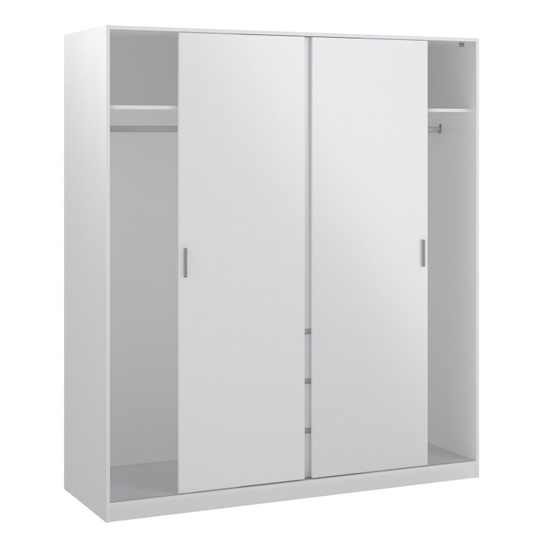Nakou High Gloss Wardrobe With 2 Sliding Doors In White