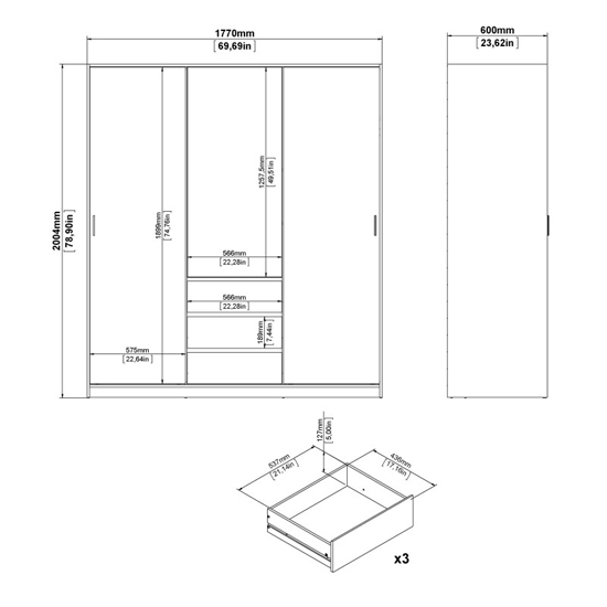 Nakou High Gloss Wardrobe With 2 Sliding Doors In White