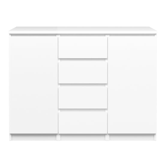 Nakou High Gloss 2 Doors 4 Drawers Sideboard In White_2