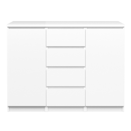 Nakou High Gloss Sideboard With 2 Doors 4 Drawers In White