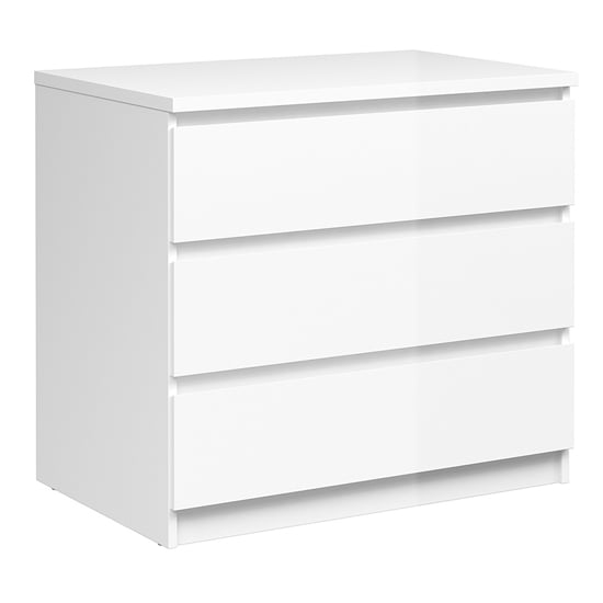 Read more about Nakou high gloss chest of 3 drawers in white