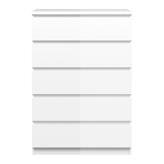Nakou High Gloss Chest Of 5 Drawers In White