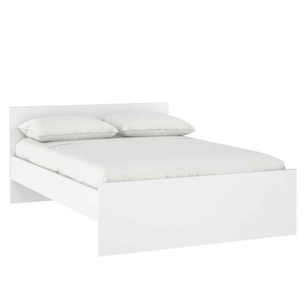 Nakou High Gloss Double Bed In White