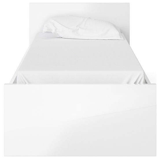 Nakou High Gloss Single Bed In White