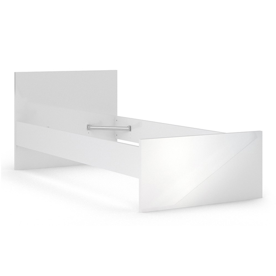Nakou High Gloss Single Bed In White