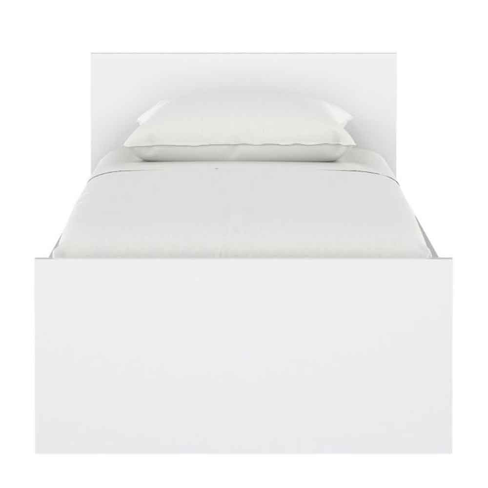 Nakou High Gloss Single Bed In White