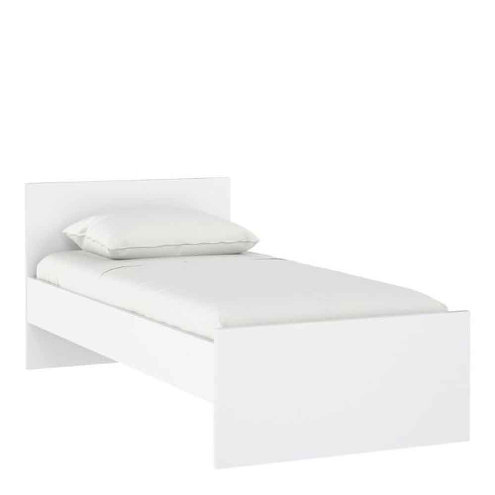 Nakou High Gloss Single Bed In White