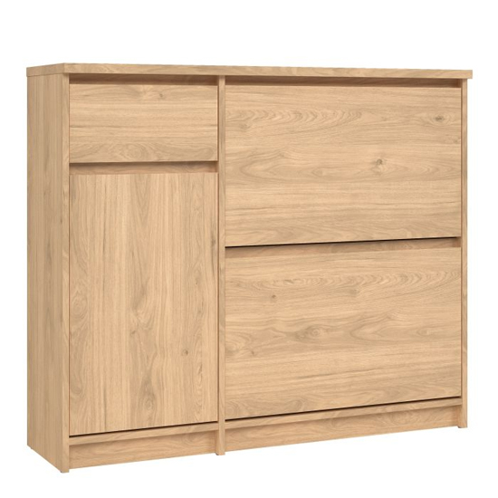 Nakou Shoe Storage Cabinet 3 Doors 1 Drawer In Jackson Hickory
