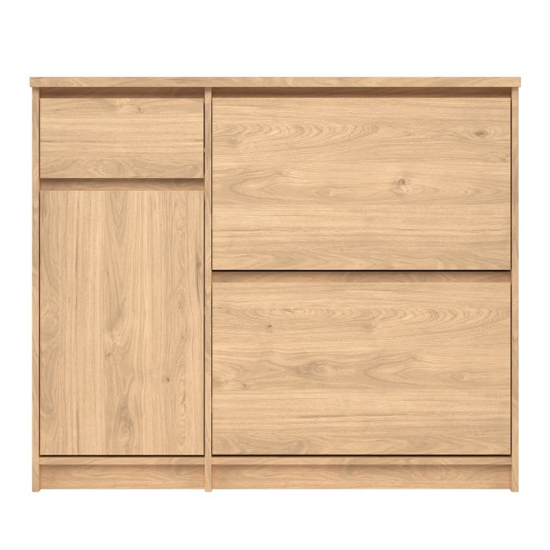 Nakou Shoe Storage Cabinet 3 Doors 1 Drawer In Jackson Hickory