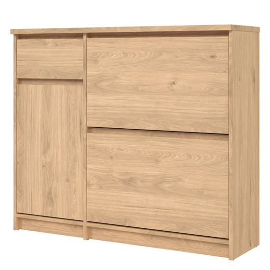 Nakou Shoe Storage Cabinet 3 Doors 1 Drawer In Jackson Hickory