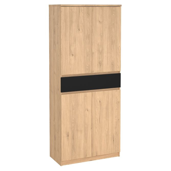 Nakou Shoe Storage Cabinet 4 Doors In Jackson Hickory And Black