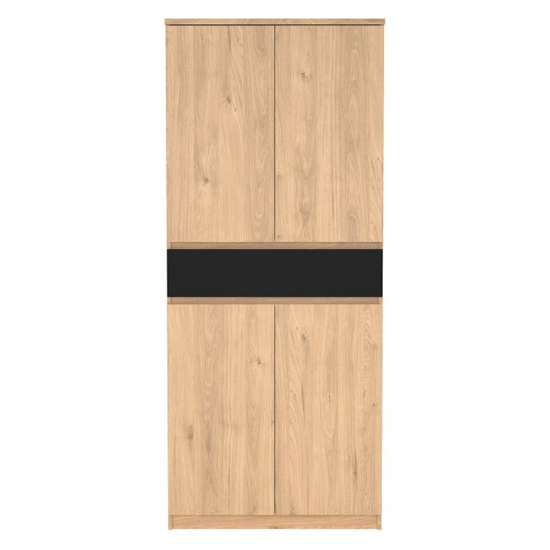 Nakou Shoe Storage Cabinet 4 Doors In Jackson Hickory And Black