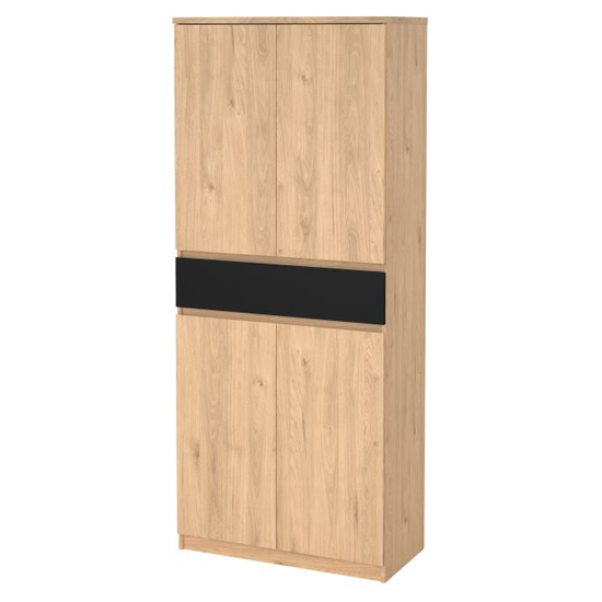 Nakou Shoe Storage Cabinet 4 Doors In Jackson Hickory And Black