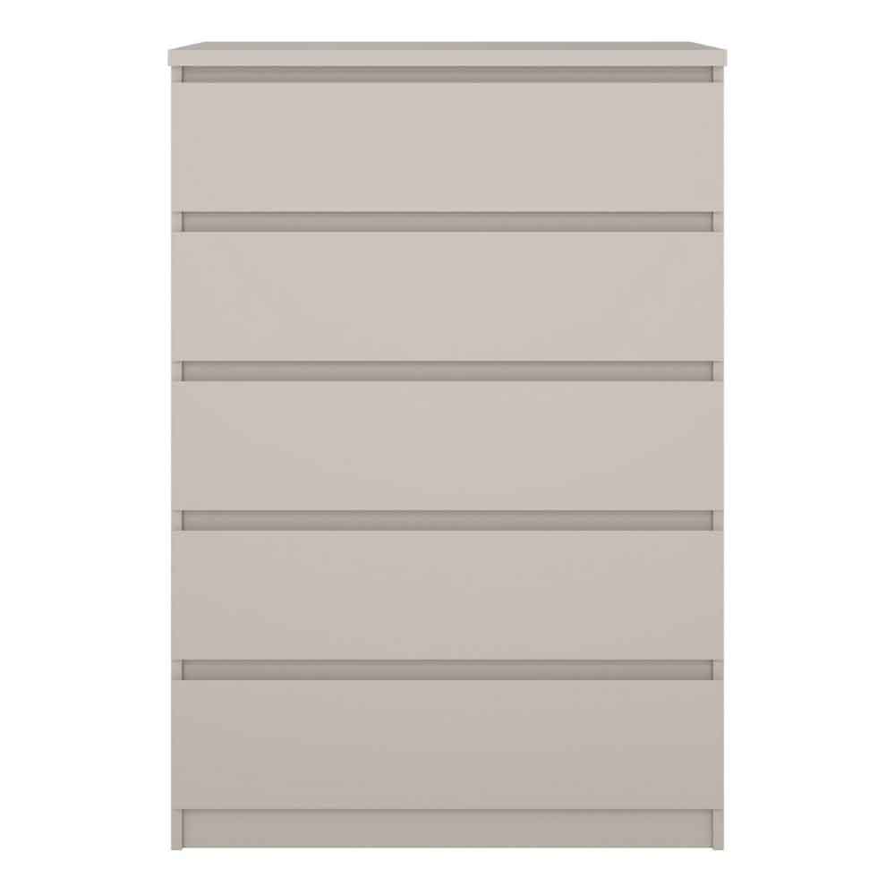 Nakou Tall Wooden Chest of 5 Drawers in Cashmere