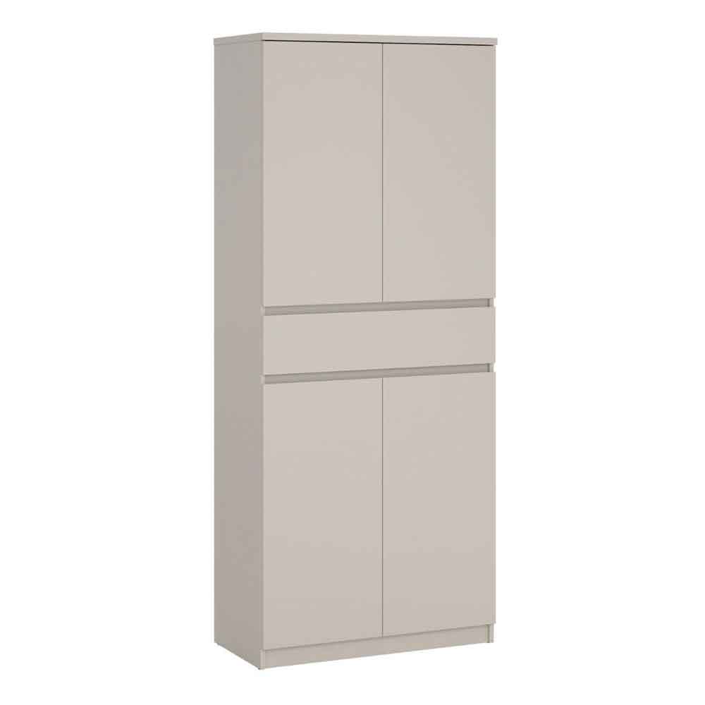 Nakou Tall Wooden Shoe Storage cabinet with 4 Doors 1 Drawer in Cashmere