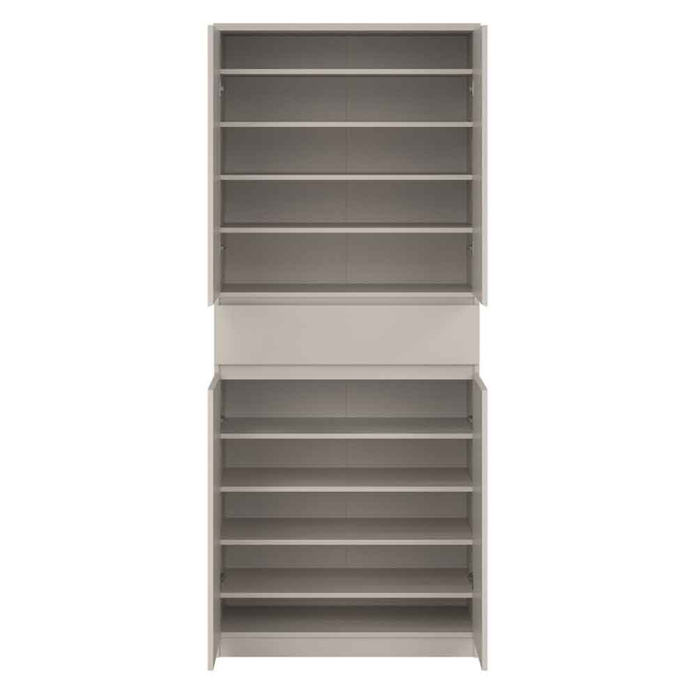 Nakou Tall Wooden Shoe Storage cabinet with 4 Doors 1 Drawer in Cashmere