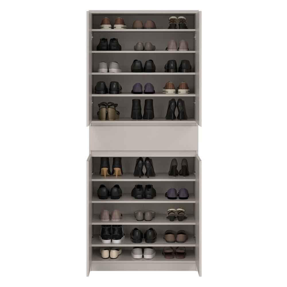 Nakou Tall Wooden Shoe Storage cabinet with 4 Doors 1 Drawer in Cashmere