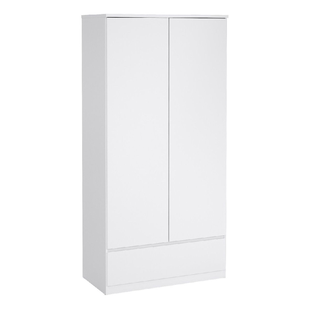 Nakou Wooden Bedroom Set With 2 Doors Wardrobe In White