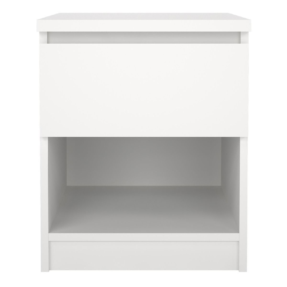 Nakou Wooden Bedside Cabinet With 1 Drawer 1 Shelf In White
