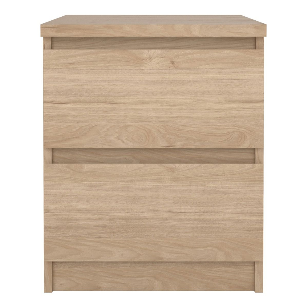 Nakou Wooden Bedside Cabinet With 2 Drawers In Jackson Hickory