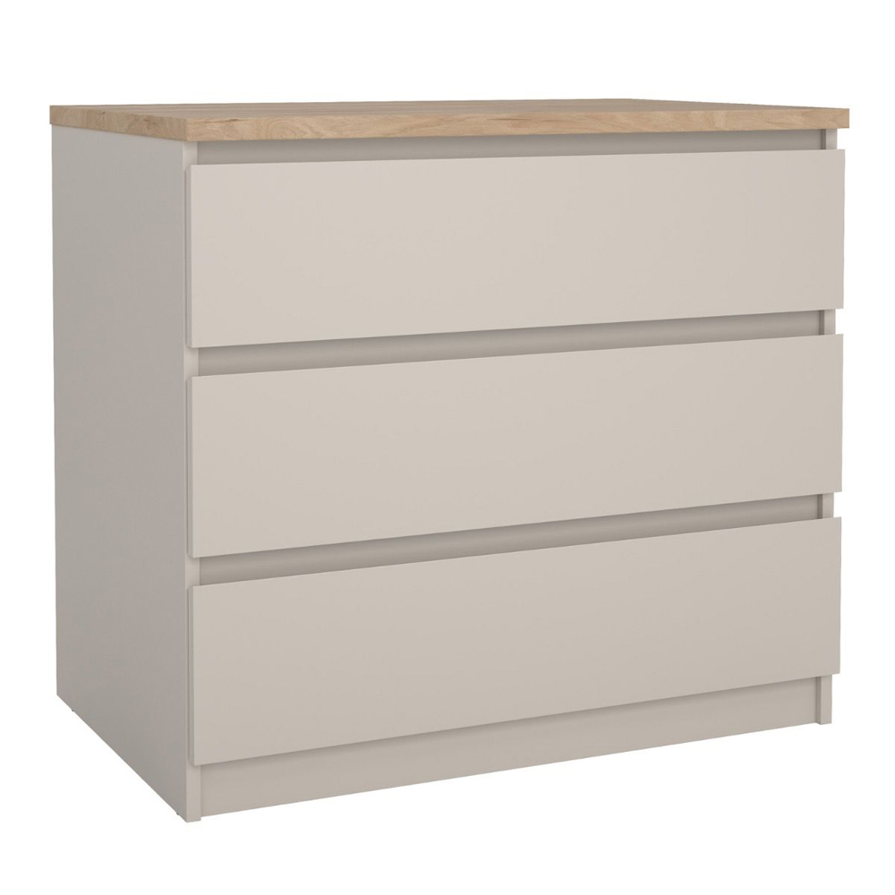 Nakou Wooden Chest Of 3 Drawers In Cashmere