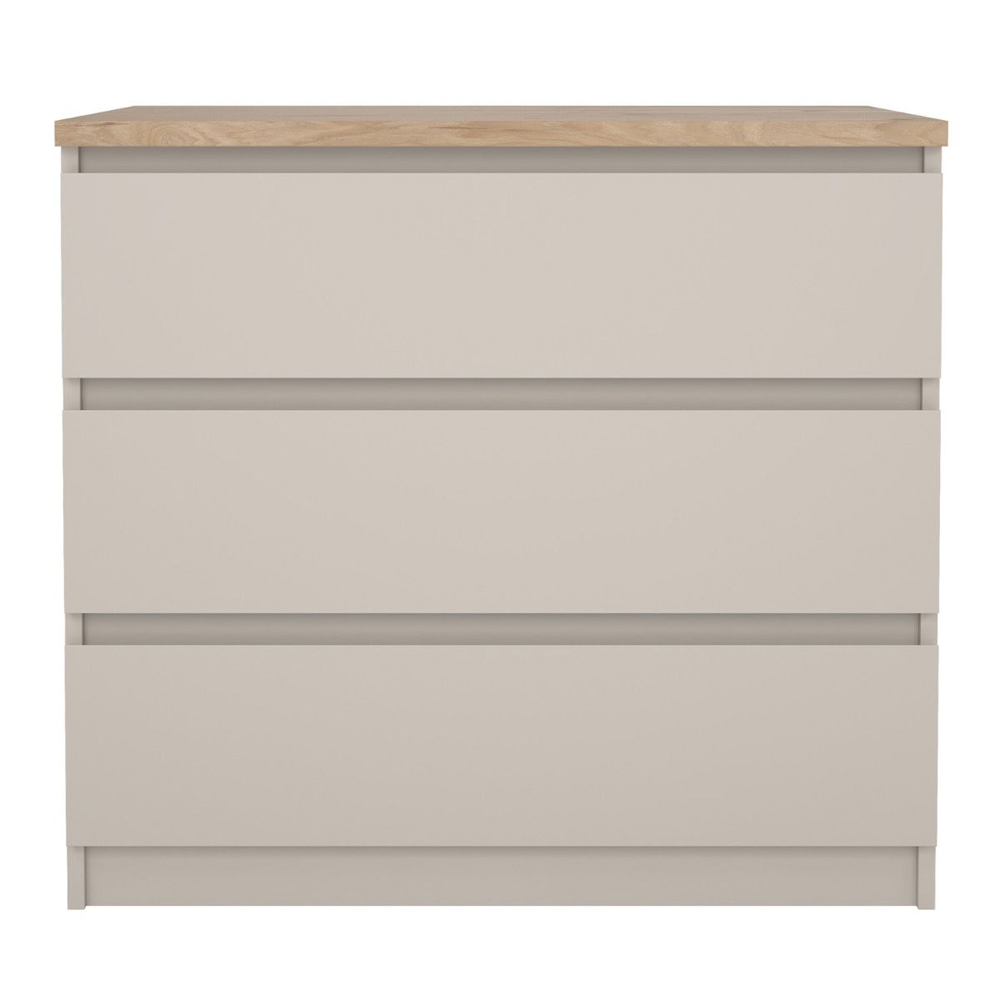 Nakou Wooden Chest Of 3 Drawers In Cashmere