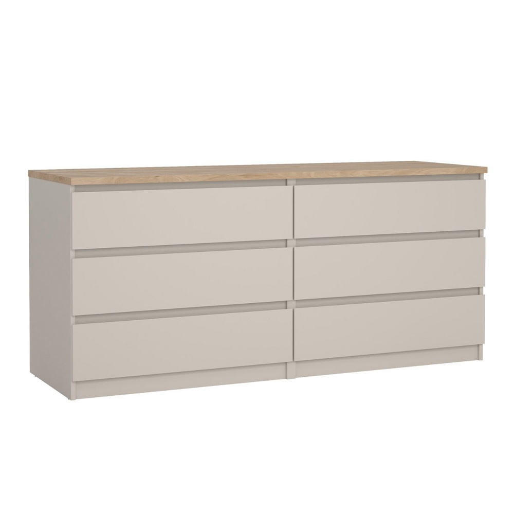 Nakou Wooden Chest Of 6 Drawers In Cashmere