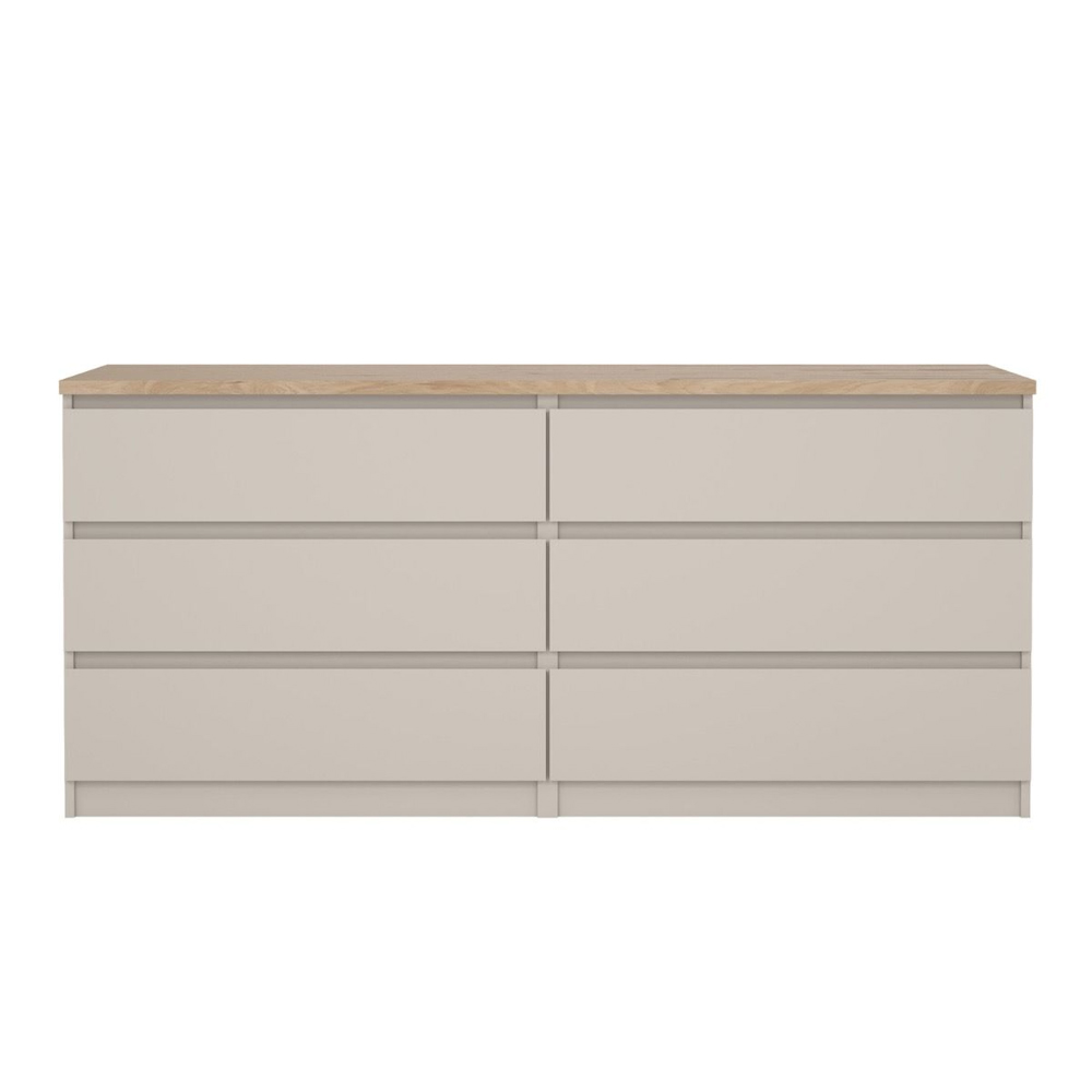 Nakou Wooden Chest Of 6 Drawers In Cashmere