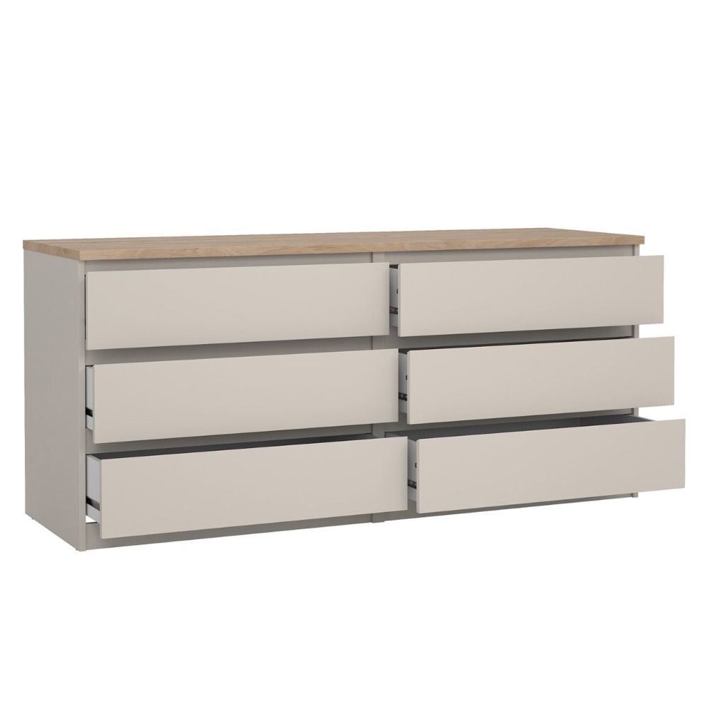 Nakou Wooden Chest Of 6 Drawers In Cashmere