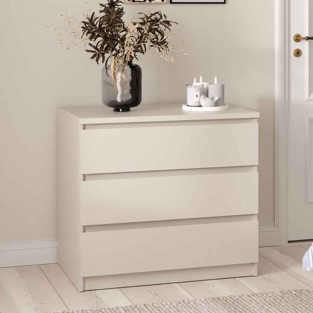 Nakou Wooden Chest of 3 Drawers in Cashmere