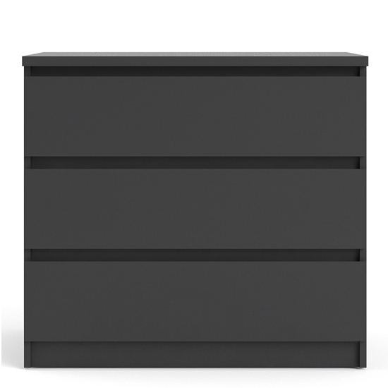 Nakou Wooden Chest Of 3 Drawers In Matt Black