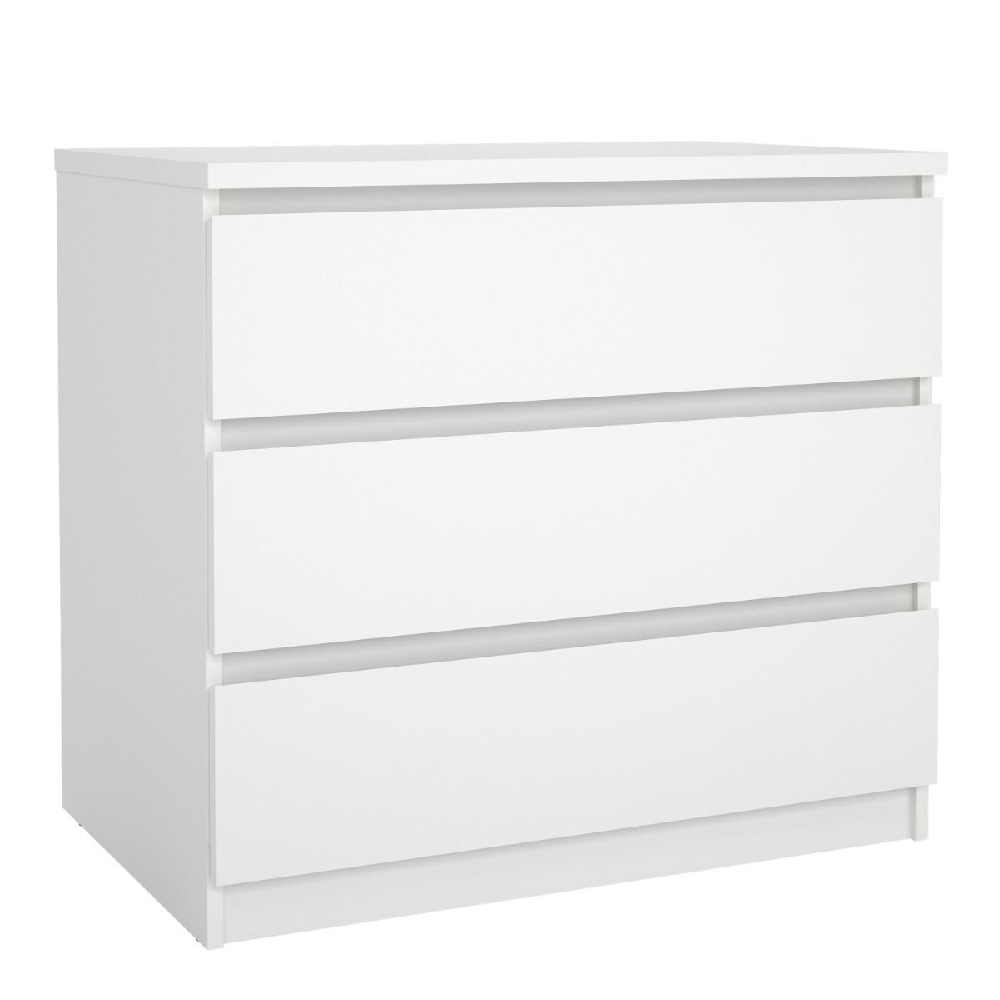 Nakou Wooden Chest Of 3 Drawers In White