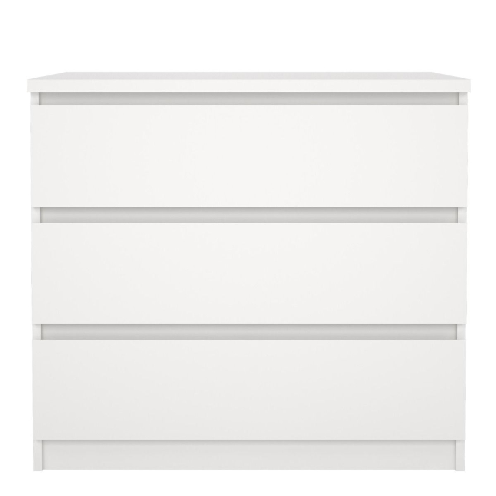 Nakou Wooden Chest Of 3 Drawers In White