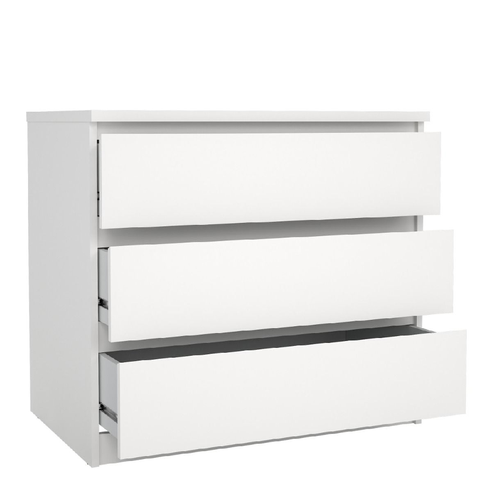 Nakou Wooden Chest Of 3 Drawers In White