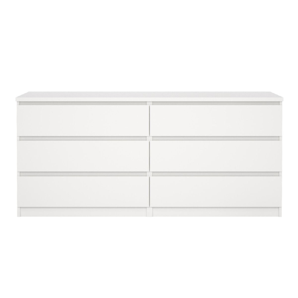 Nakou Wooden Chest Of 6 Drawers In White