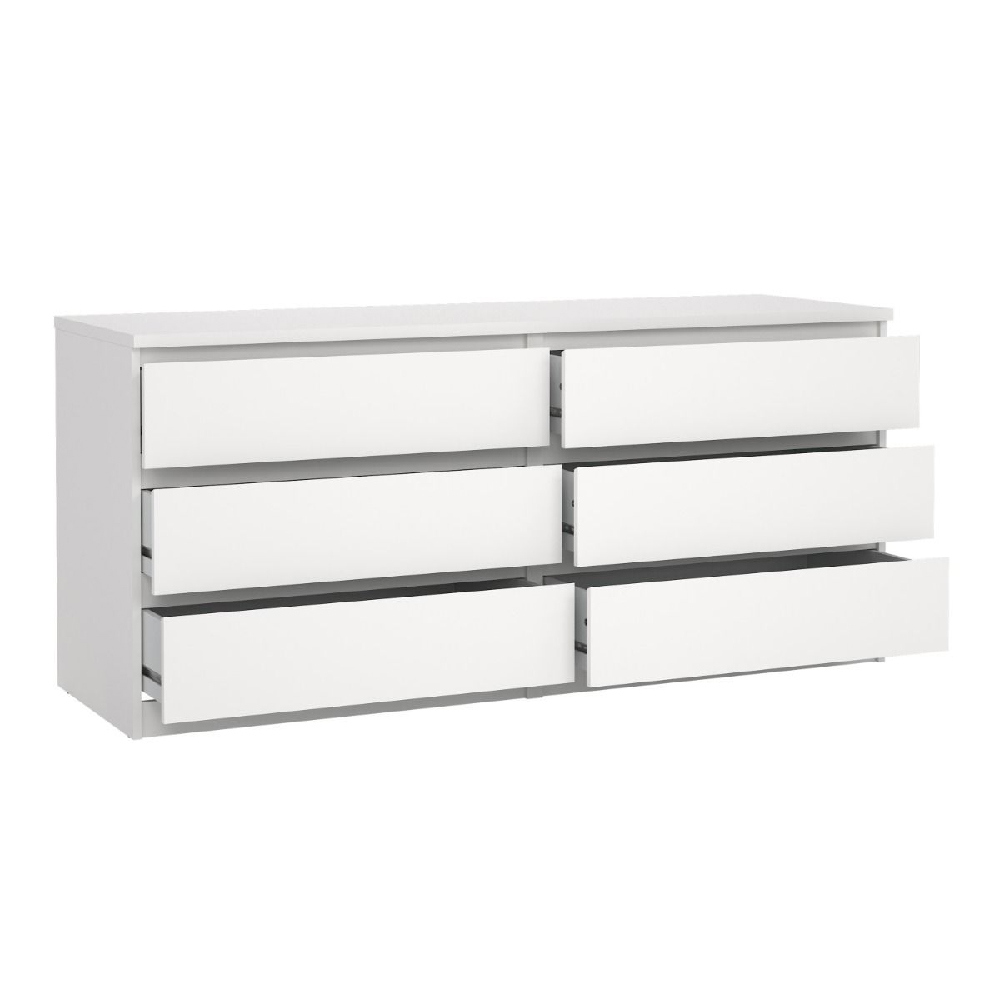 Nakou Wooden Chest Of 6 Drawers In White