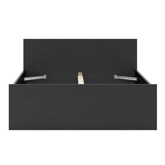 Nakou Wooden Double Bed In Matt Black