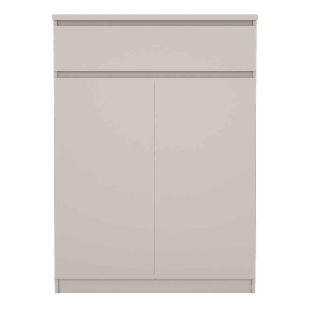 Nakou Wooden Shoe Storage Cabinet with 2 Doors 1 Drawer in Cashmere