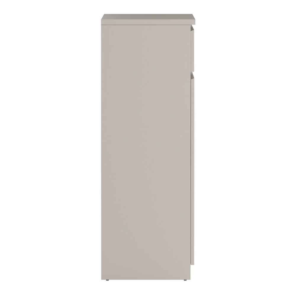 Nakou Wooden Shoe Storage Cabinet with 2 Doors 1 Drawer in Cashmere
