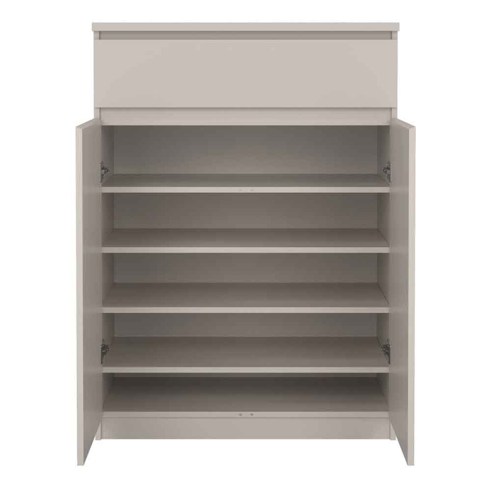 Nakou Wooden Shoe Storage Cabinet with 2 Doors 1 Drawer in Cashmere