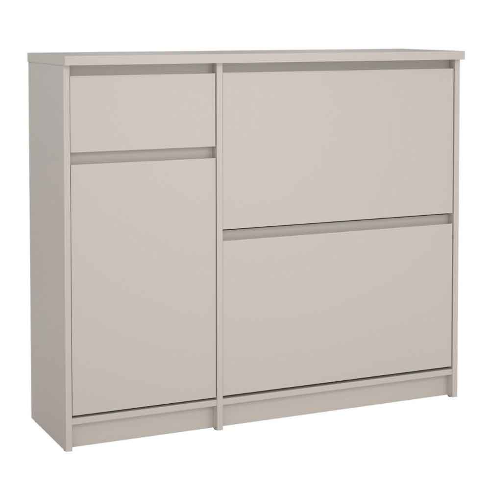 Nakou Wooden Shoe Storage Cabinet with 2 Tilting Doors and 1 Drawer in Cashmere