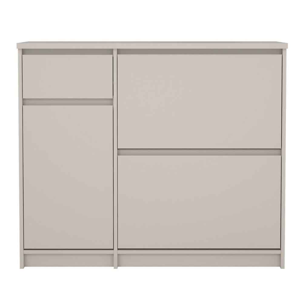 Nakou Wooden Shoe Storage Cabinet with 2 Tilting Doors and 1 Drawer in Cashmere