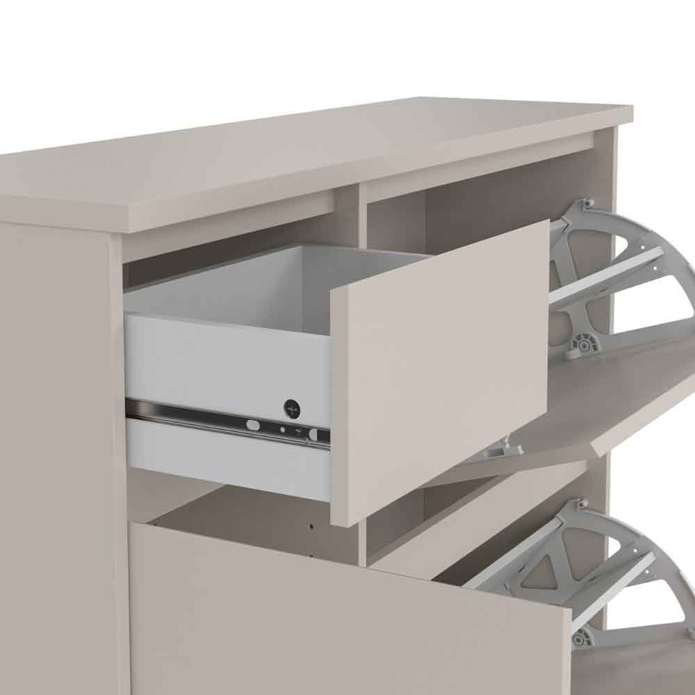 Nakou Wooden Shoe Storage Cabinet with 2 Tilting Doors and 1 Drawer in Cashmere