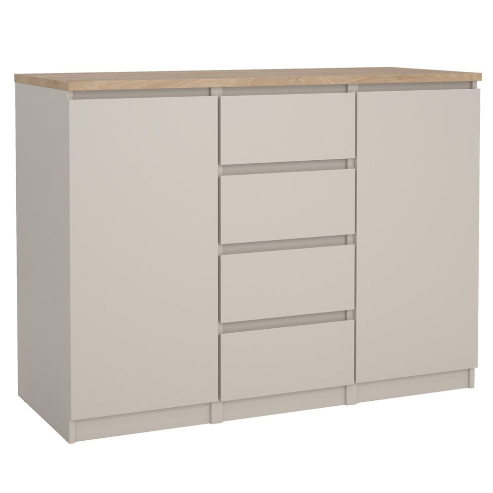 Nakou Wooden Sideboard With 2 Doors 4 Drawers In Cashmere
