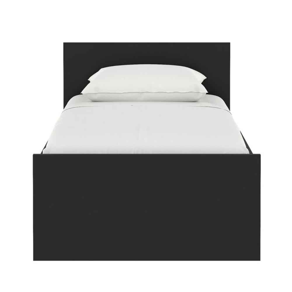 Nakou Wooden Single Bed In Matt Black