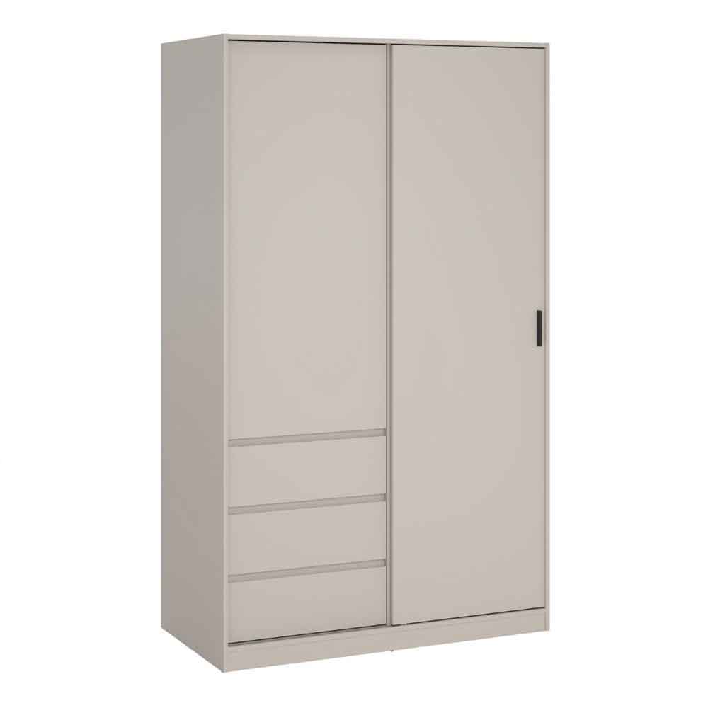 Nakou Wooden Wardrobe with 1 Sliding Door 3 Drawers in Cashmere