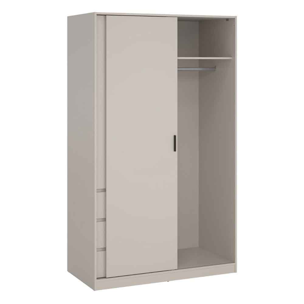 Nakou Wooden Wardrobe with 1 Sliding Door 3 Drawers in Cashmere